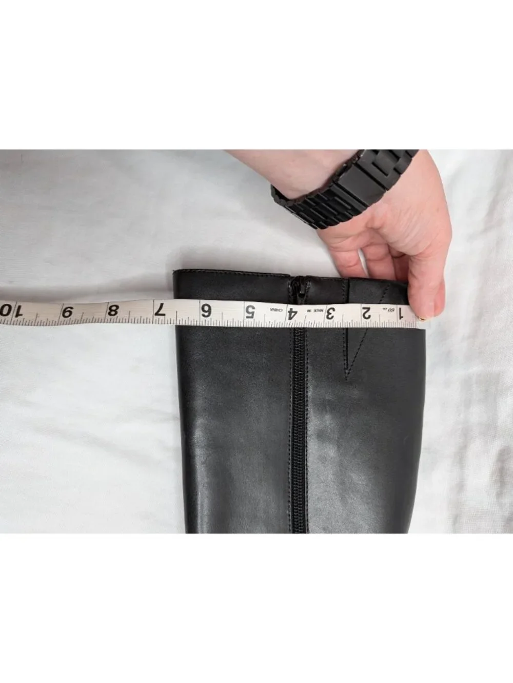 Vintage y2k Nine West Black Leather Square-Toe Knee-High Boots Size 7.5